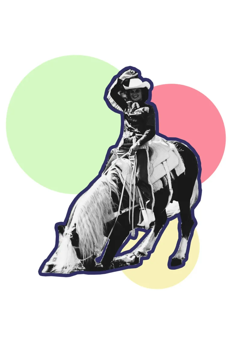 Western Riding Woman poster with wooden frame by IndigoBird