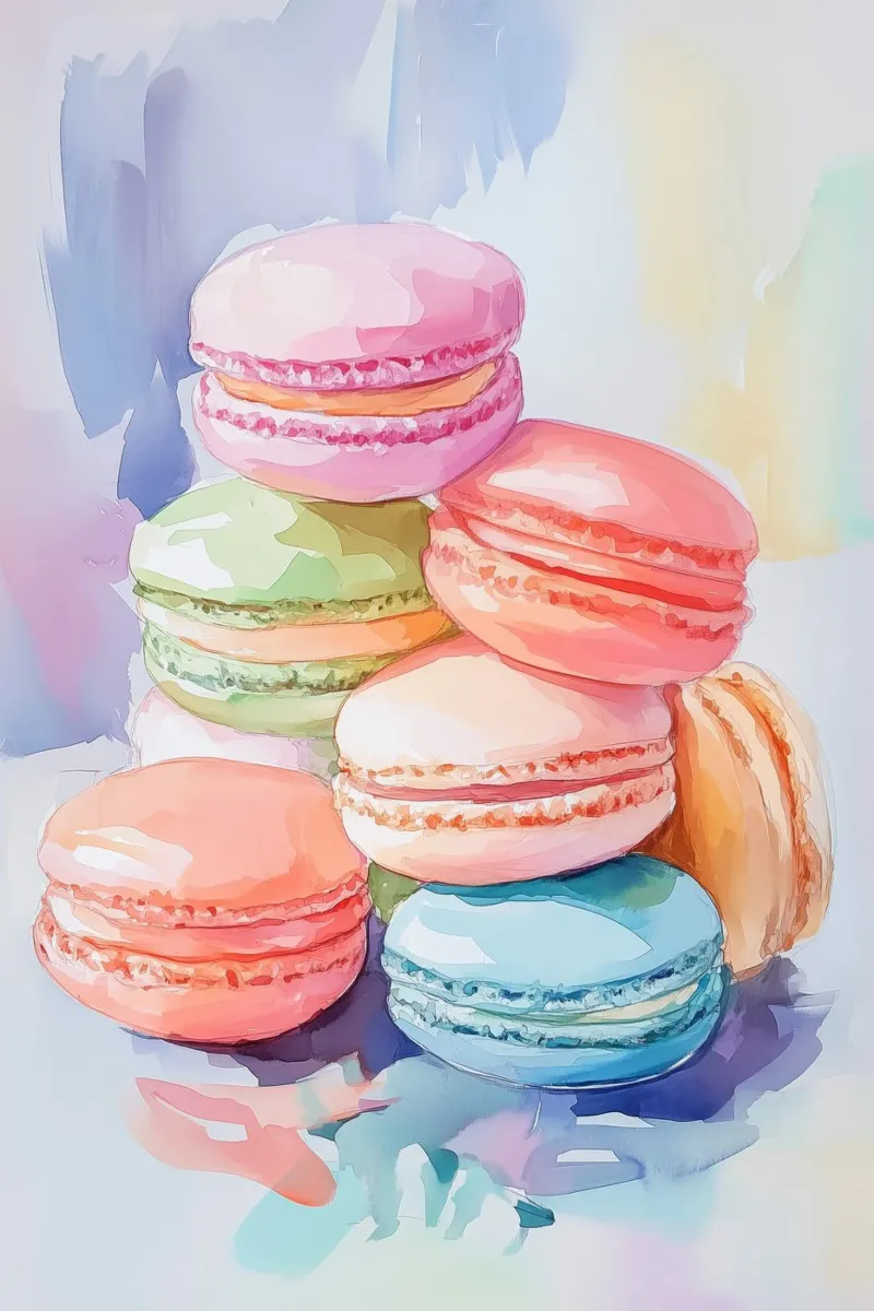 Macarons colorati pellicola backlit da Melloi Art Print