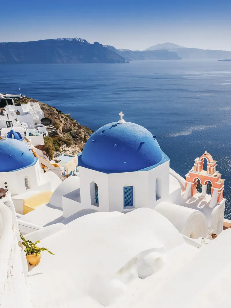 Santorini Grecia, Poster di viaggio delle isole greche pellicola backlit da TheTravelClub