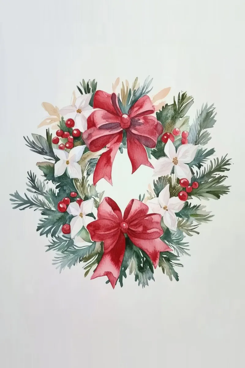 Kerstkrans Schilderen canvas met Baklijst van Melloi Art Print