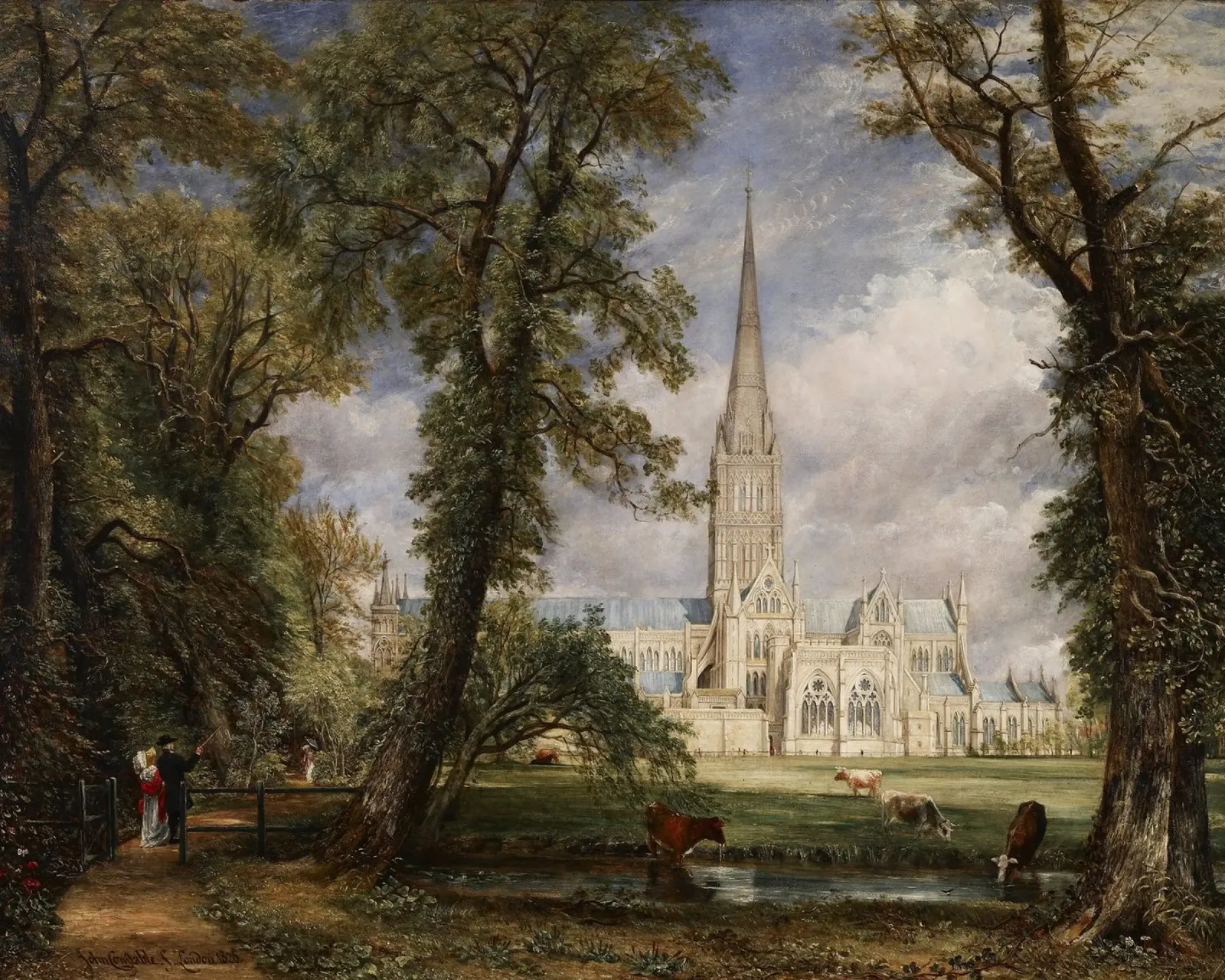 John Constable - Cattedrale di Salisbury dal Giardino dei Vescovi poster con telaio in plastica da William Store