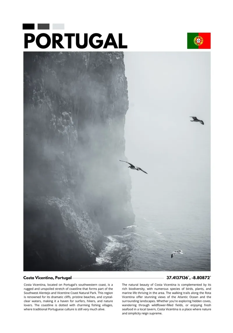 Algarve Cliffs Photography Poster pellicola backlit da F.Goncalves Photography