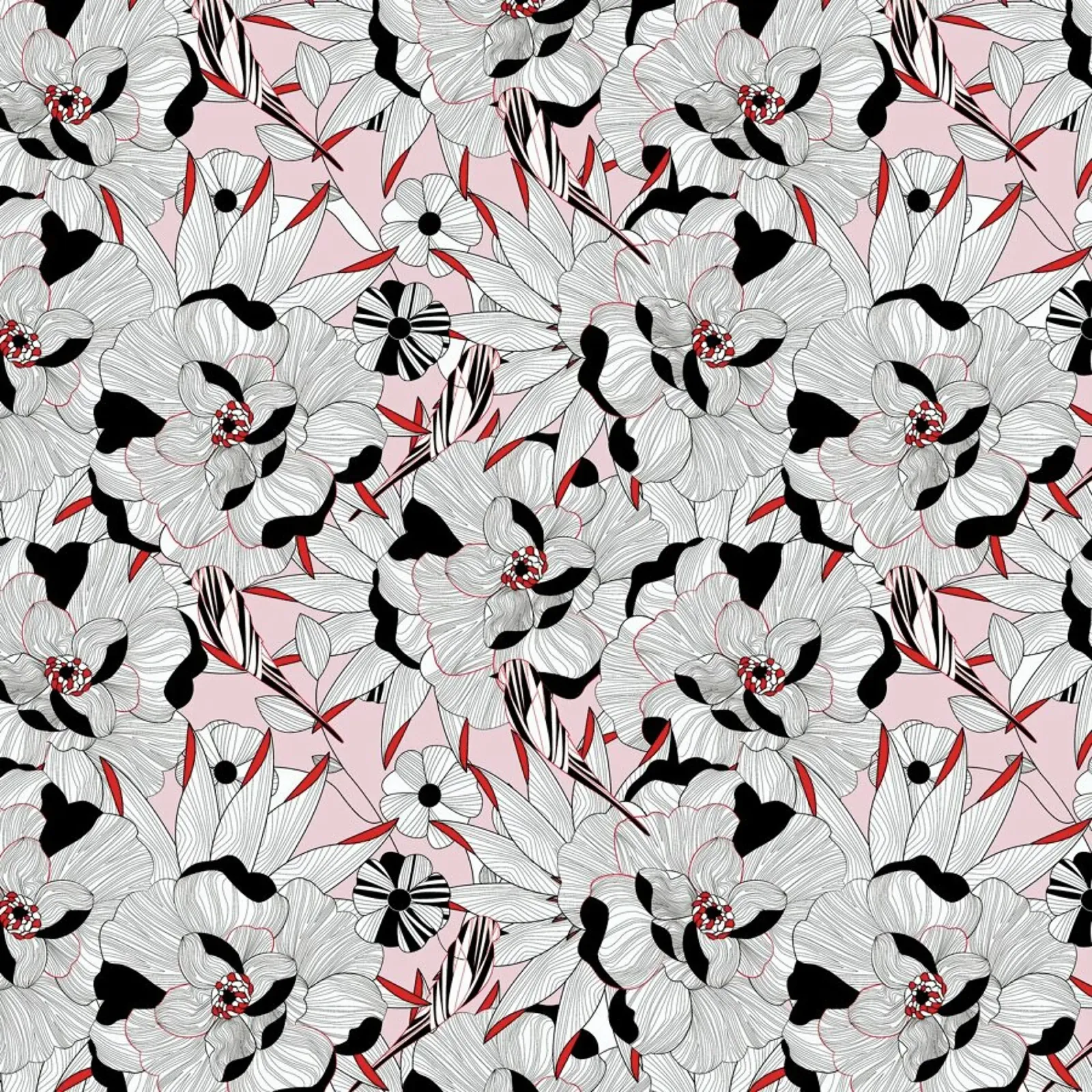Fiori Orientali 1 poster avec cadre en aluminium de Giulio Iurissevich