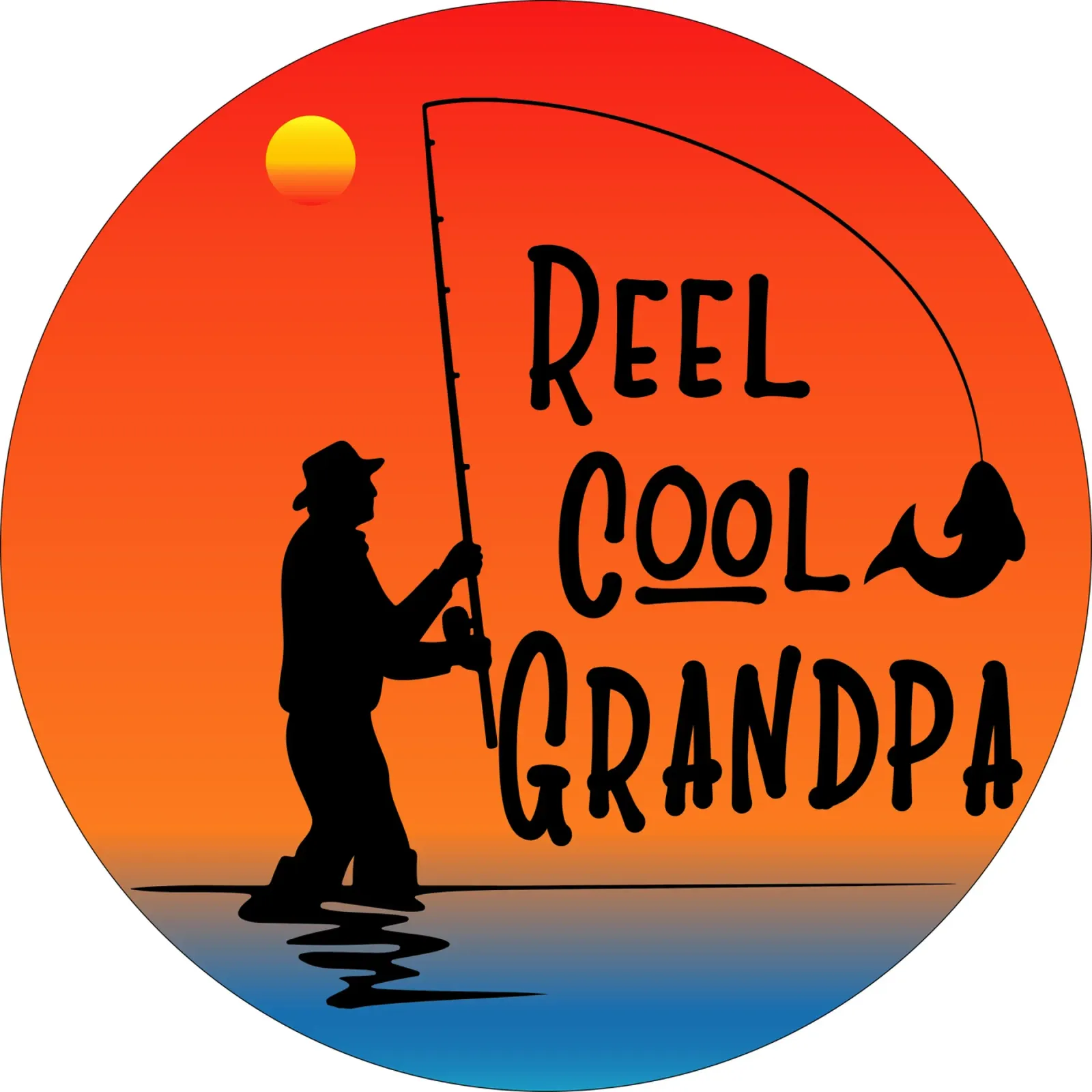 silhouette del nonno pescatore pellicola backlit da ririedis
