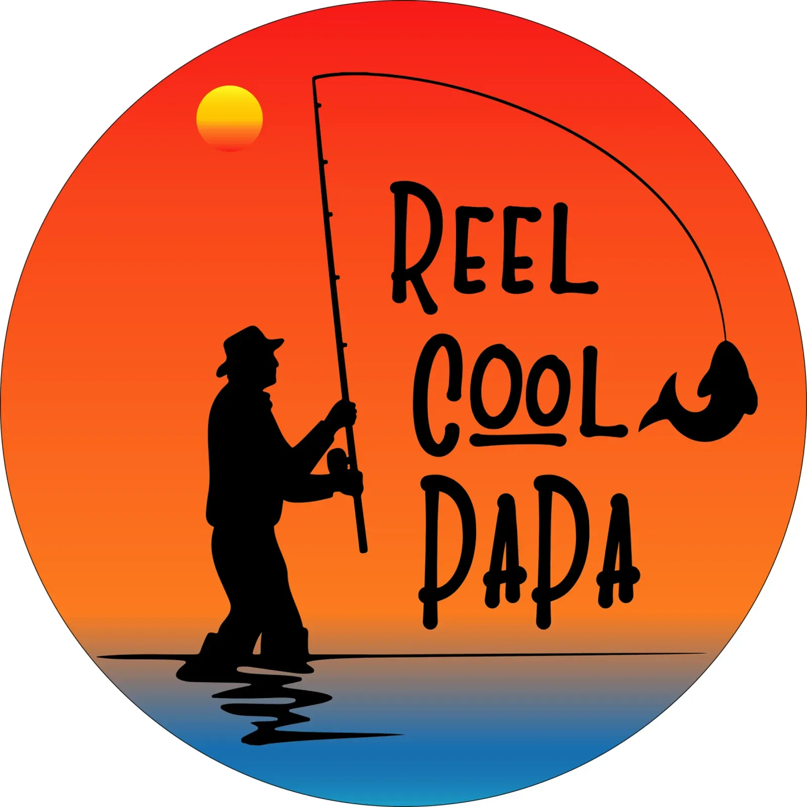 silhouette del papà pescatore pellicola backlit da ririedis