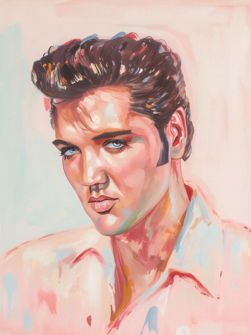 Elvis Presley the King Pastellmalerei poster by Carinaprint