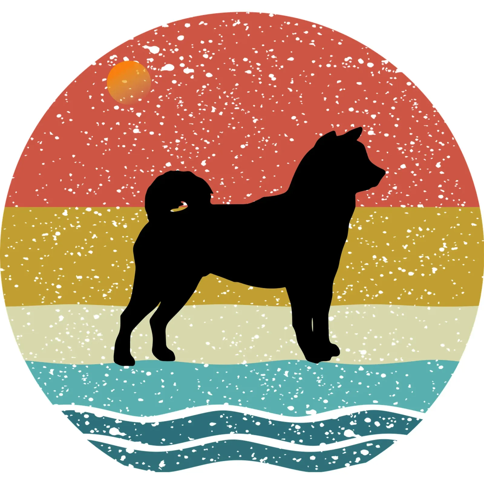 Shiba Inu Shilouette design retrò pellicola backlit da rivariahill