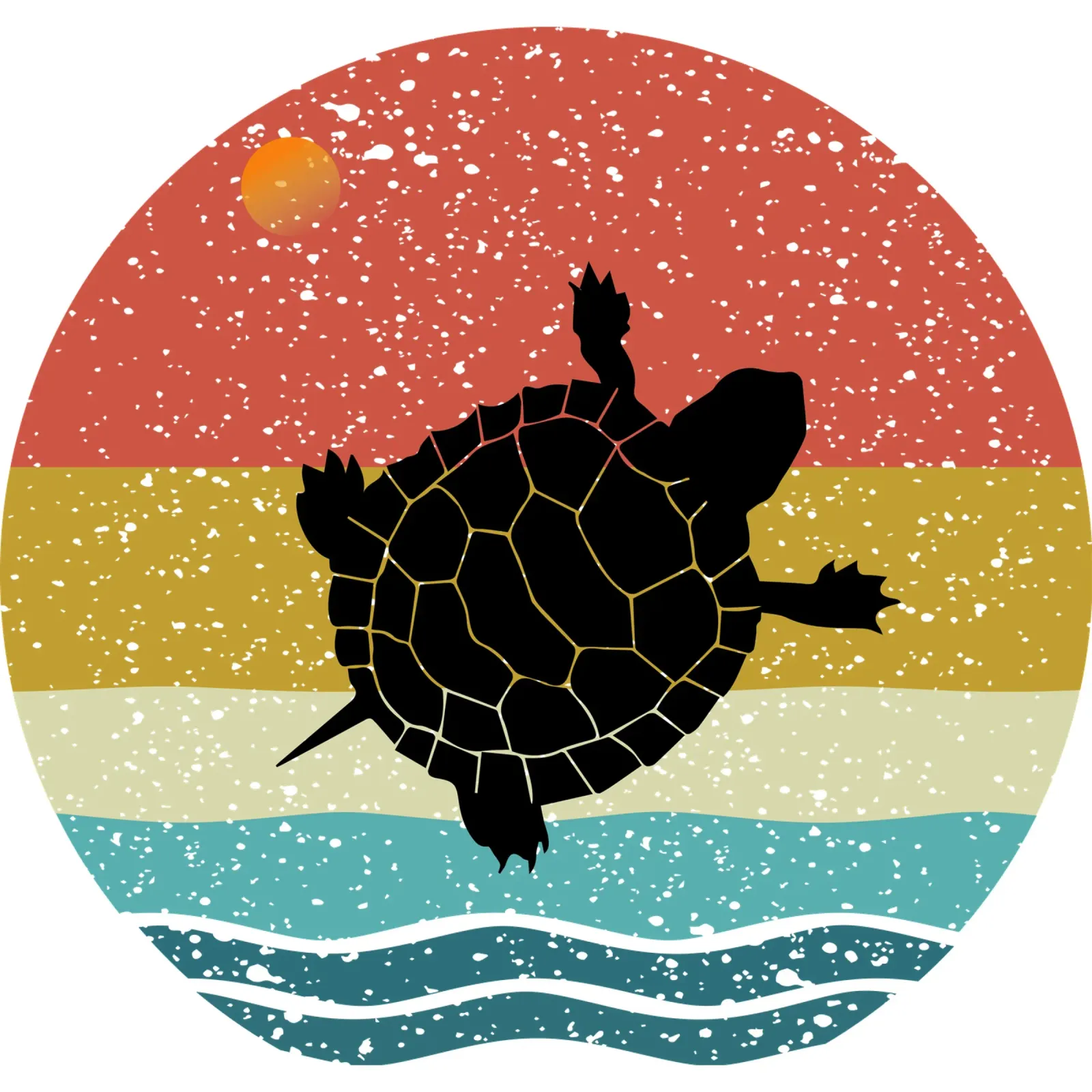 Turtle Shilouette retro design pellicola backlit da rivariahill