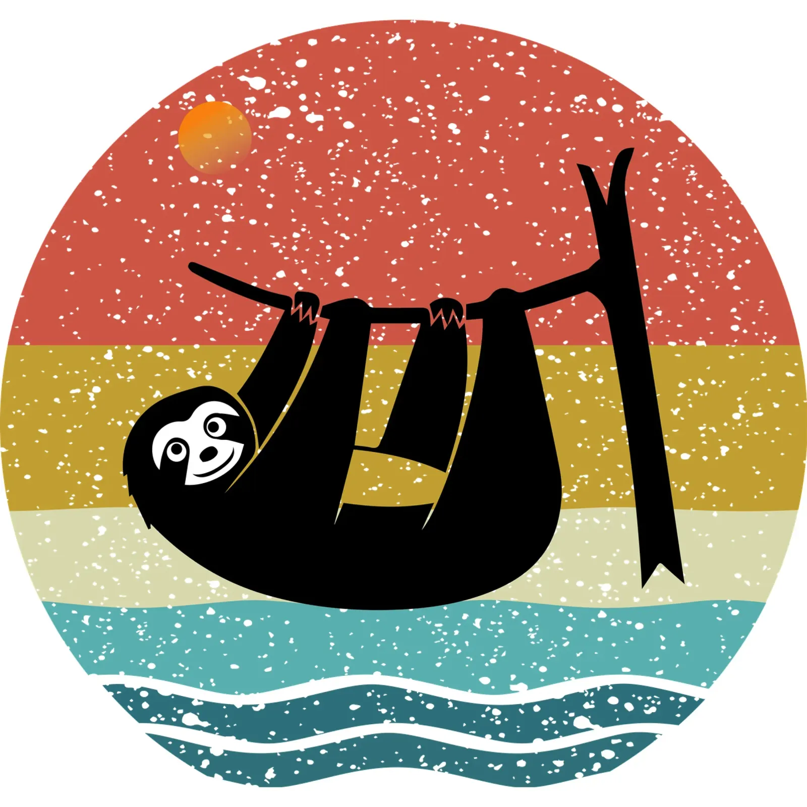 Sloth Shilouette retro design pellicola backlit da rivariahill