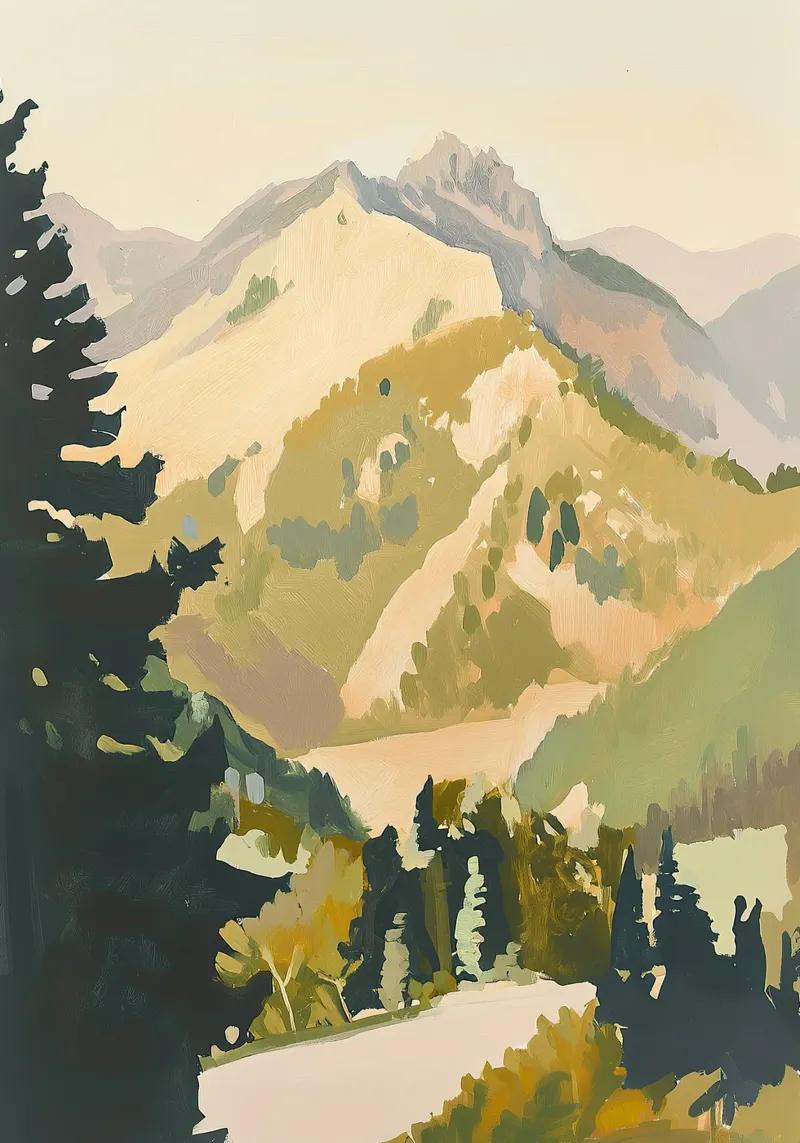 Mountains Landscape Trees Forest poster by Euphoria Theresa