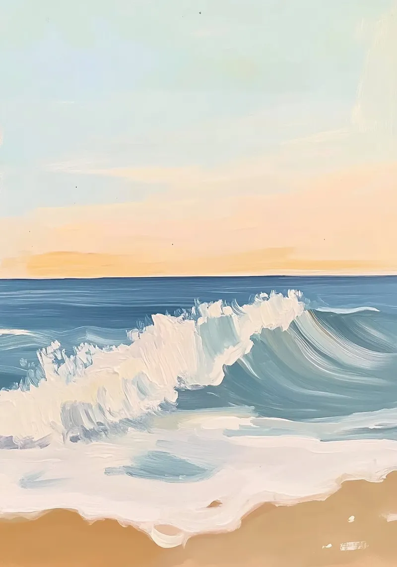 Mare Spiaggia Natura Oceano Onde poster con telaio in legno da Euphoria Theresa