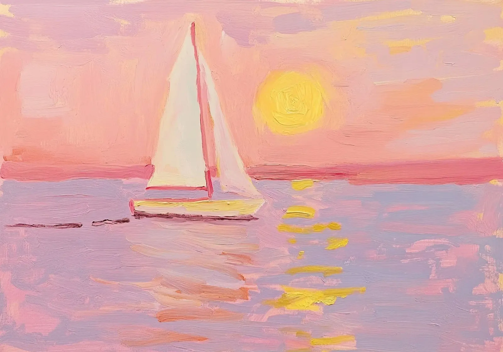 barca a vela mare oceano barca a vela tramonto pastello plexiglass da Euphoria Theresa