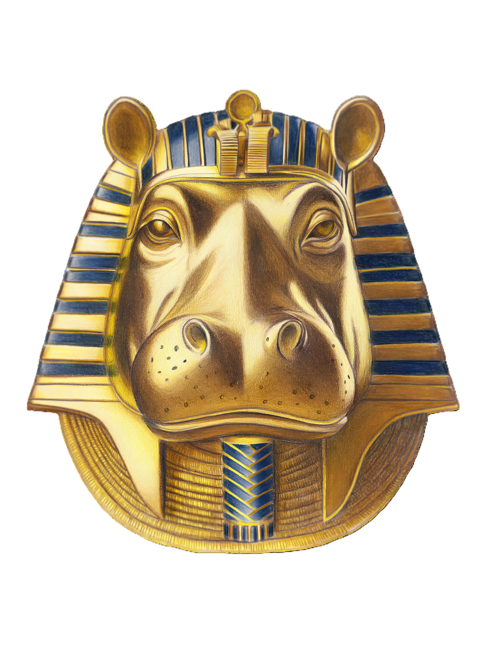 Tutankhamun Hippo pellicola backlit da Graphit und Farbe