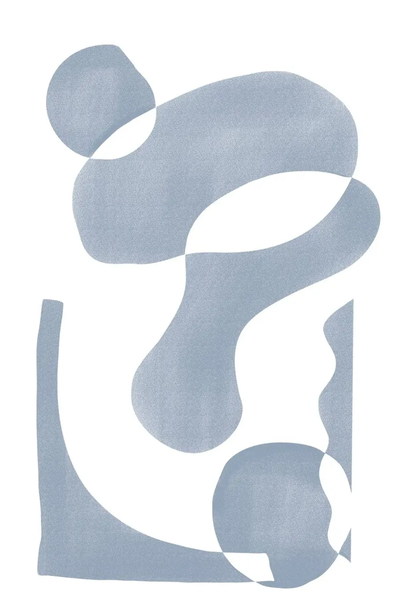Abstrakte blaue Formen Kunst Poster von Melloi Art Print