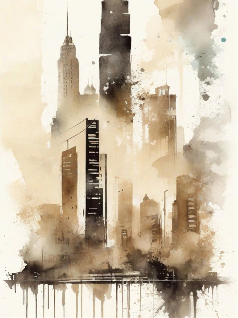 Urbane Aquarelle poster de ArtDesign by KBK