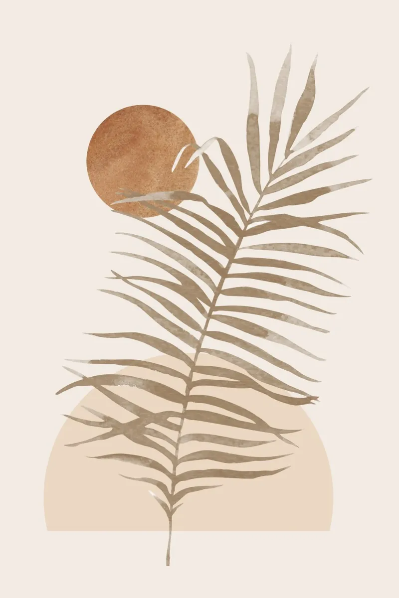Minimalist Abstract Palm Leaf Art canvas by Melloi Art Print
