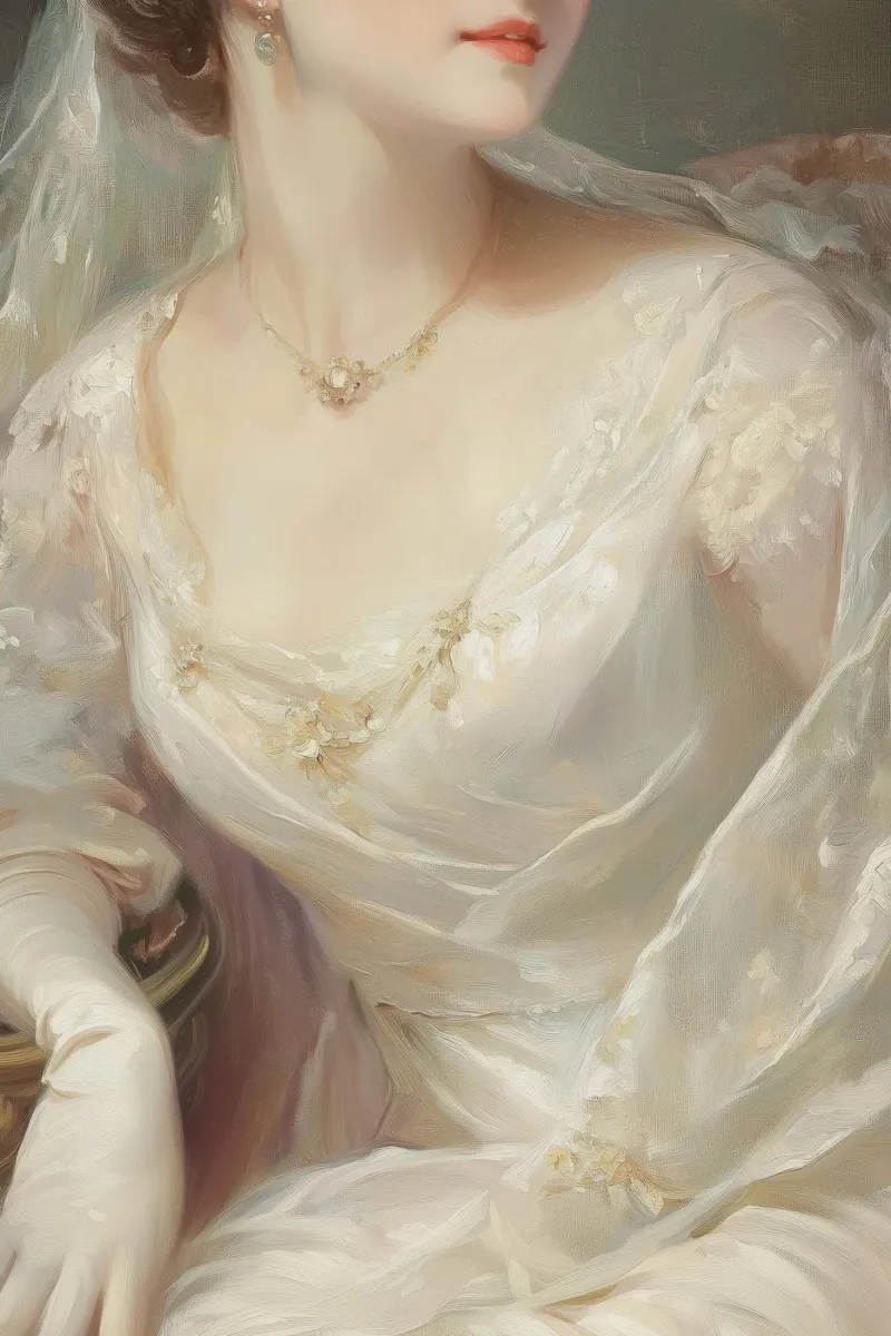 Vintage White Dress Art forex plate by Melloi Art Print