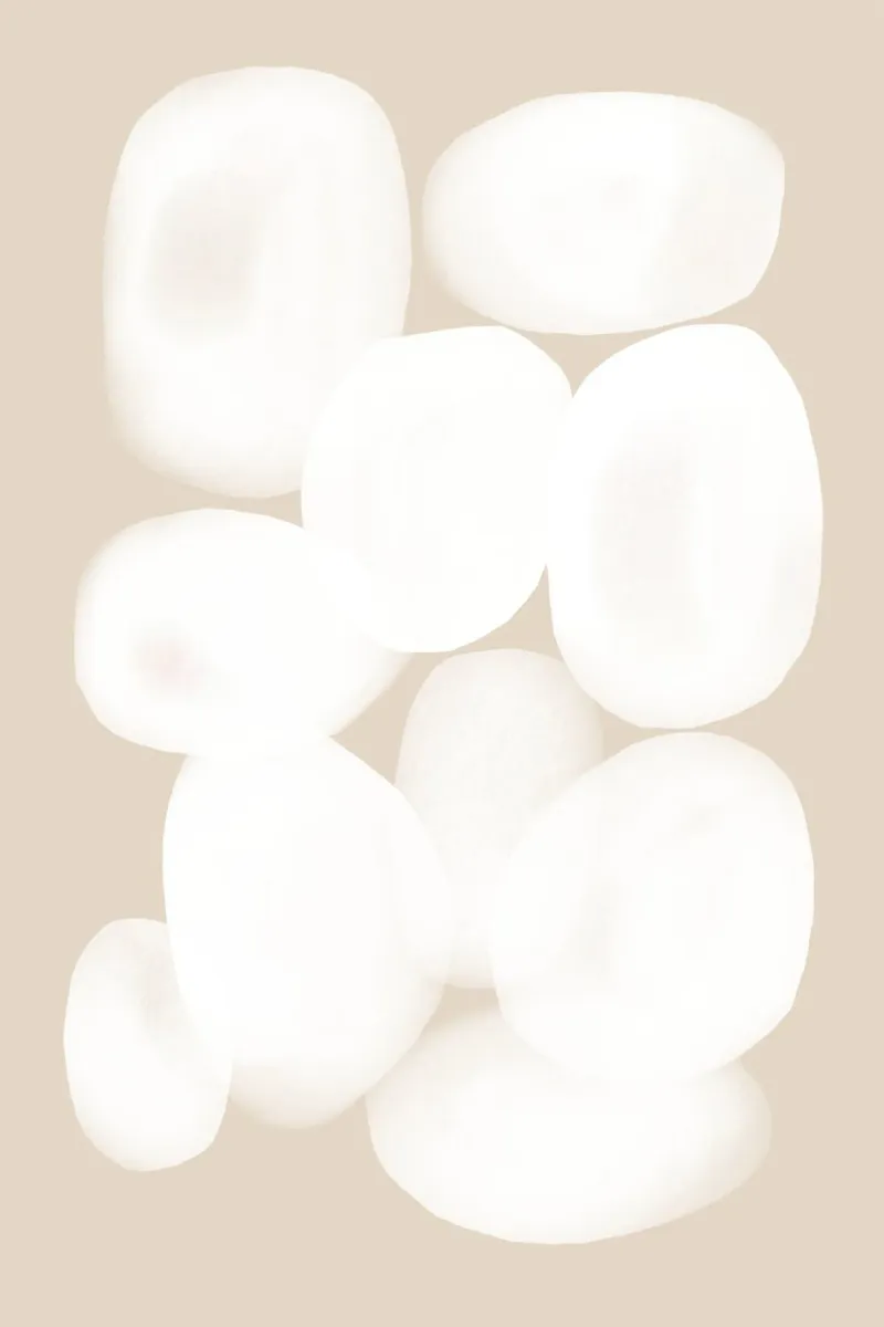 Minimal Abstract White Circles canvas by Melloi Art Print