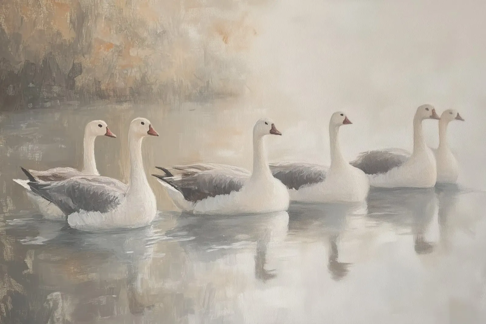 Oche tranquille sull'acqua pellicola backlit da Melloi Art Print