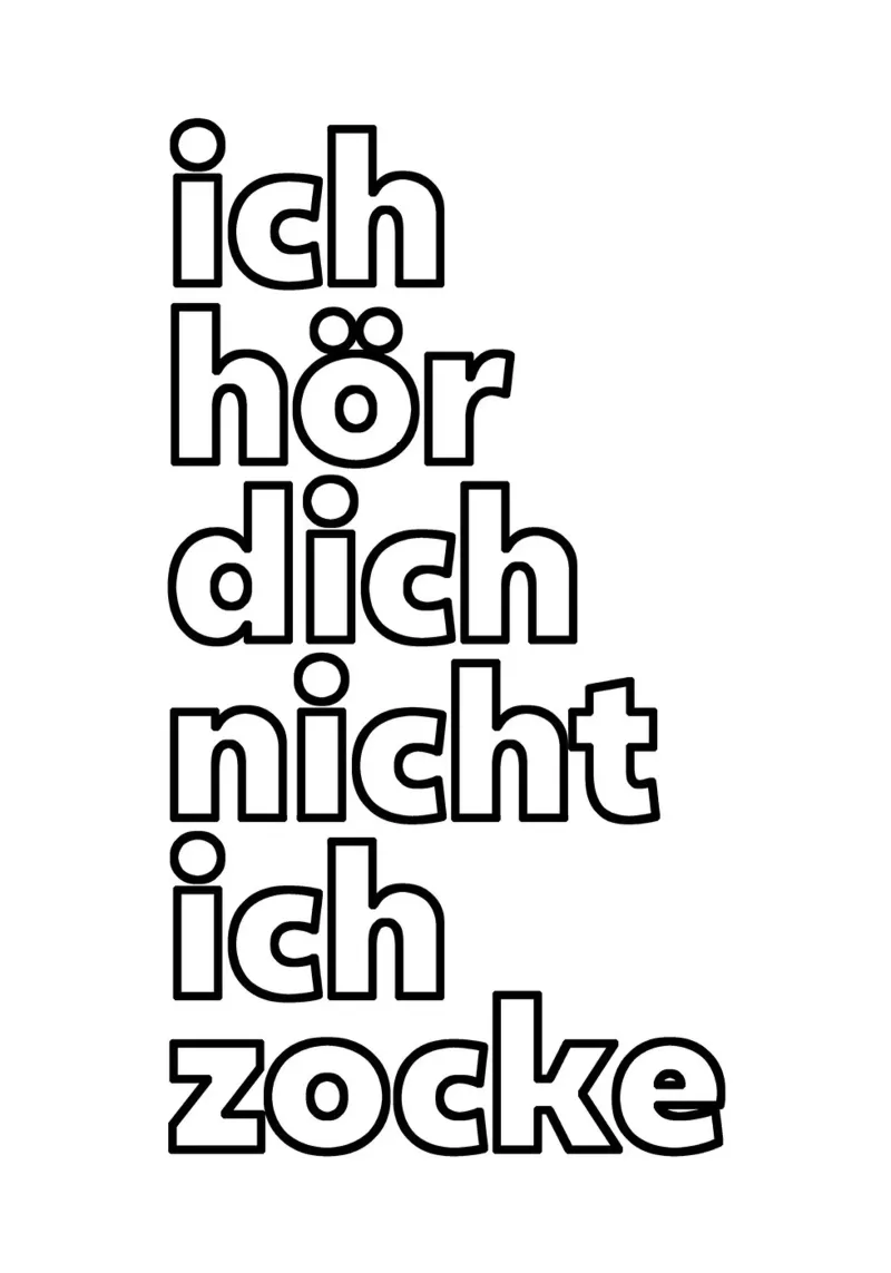 Ich hör dich nicht ich zocke pellicola backlit da BAINAI QUOTES