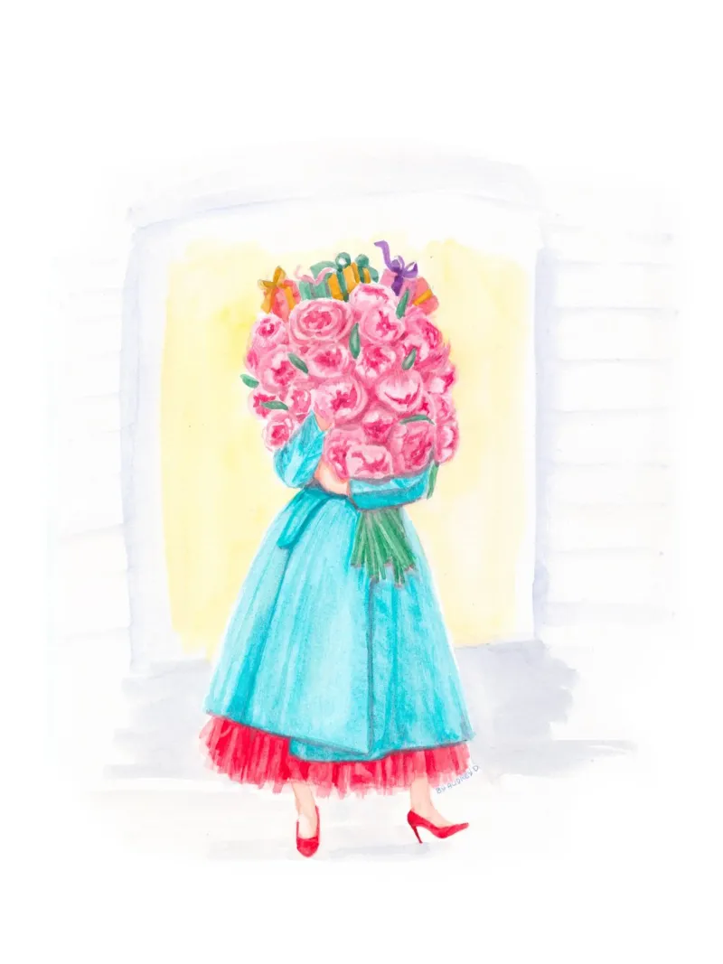 Parisian Christmas Bloom tela con Cornice a cassetta da byaudreyd