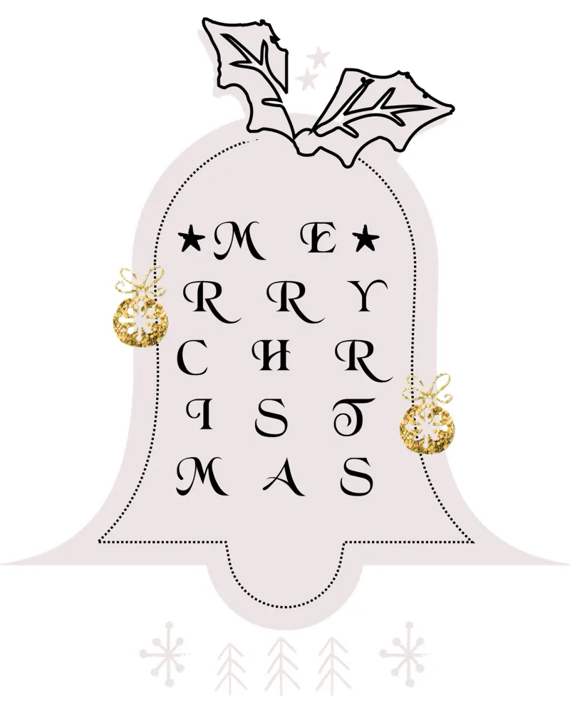 Merry Christmas - 01 canvas met Baklijst van KHouse Studio