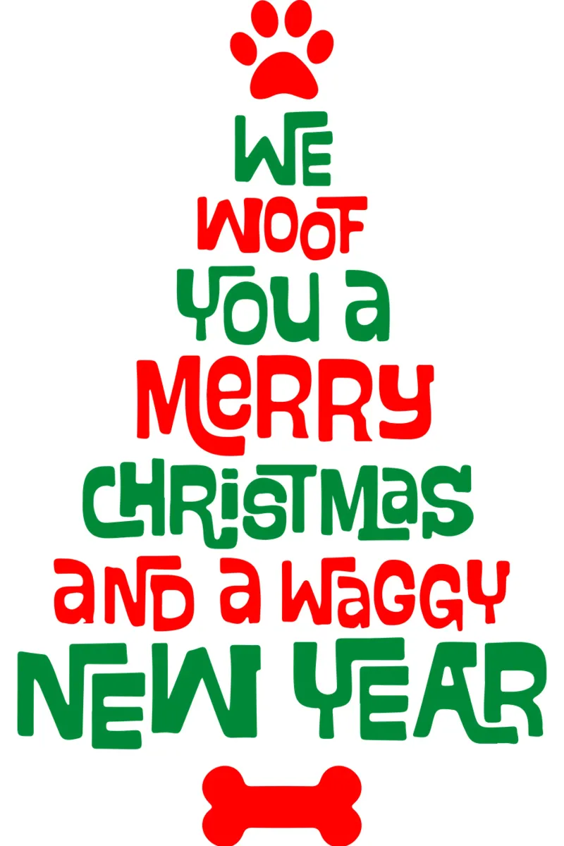 we woof you a merry christmas and a waggy new year acrylic glass by onefeelshop
