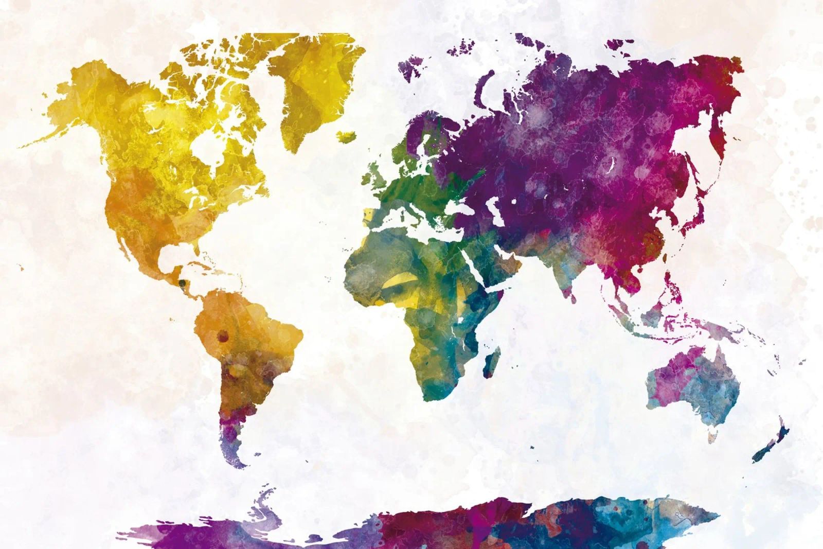 World map in watercolor poster by ARTVI-SHOP
