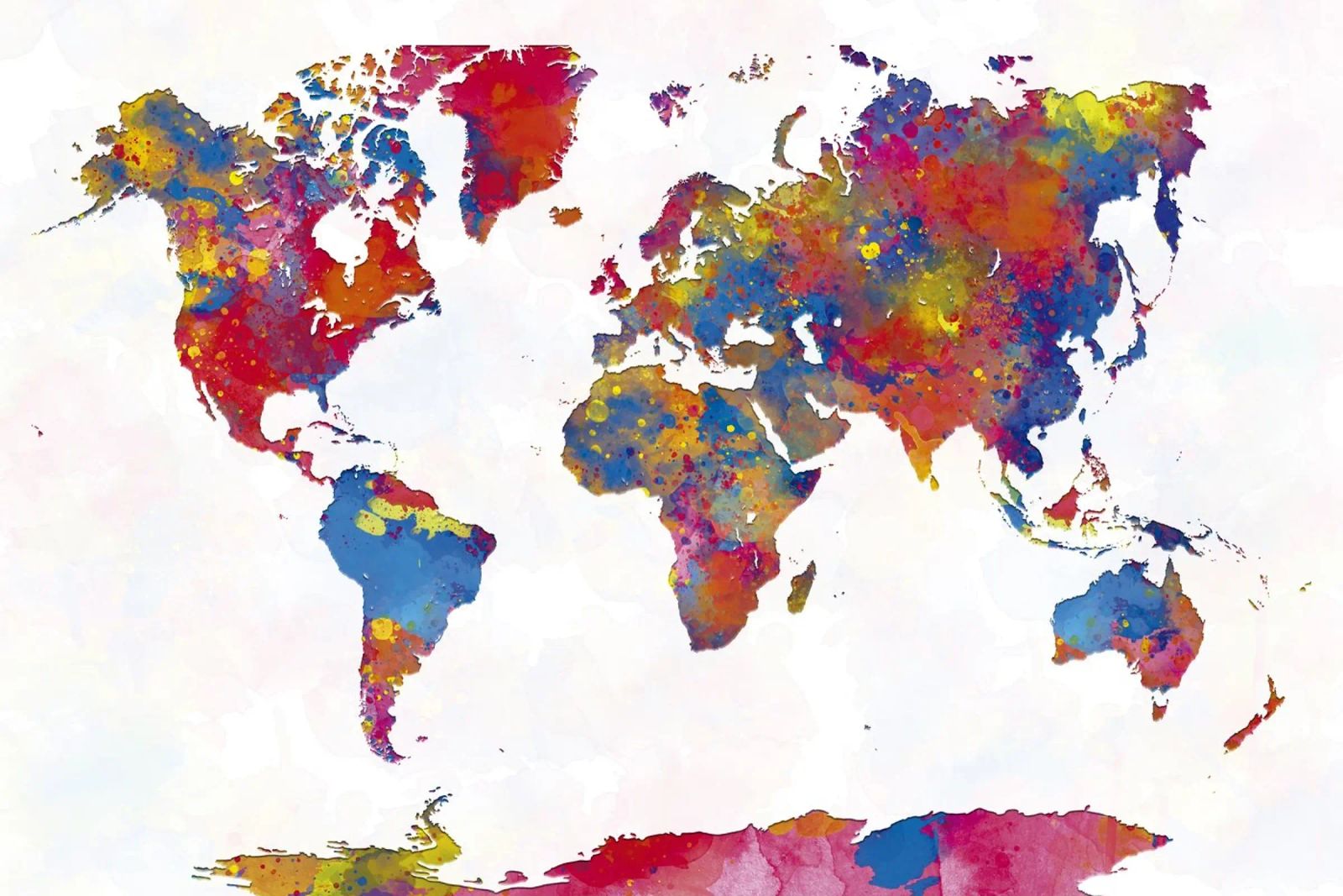 World map in watercolor poster by ARTVI-SHOP