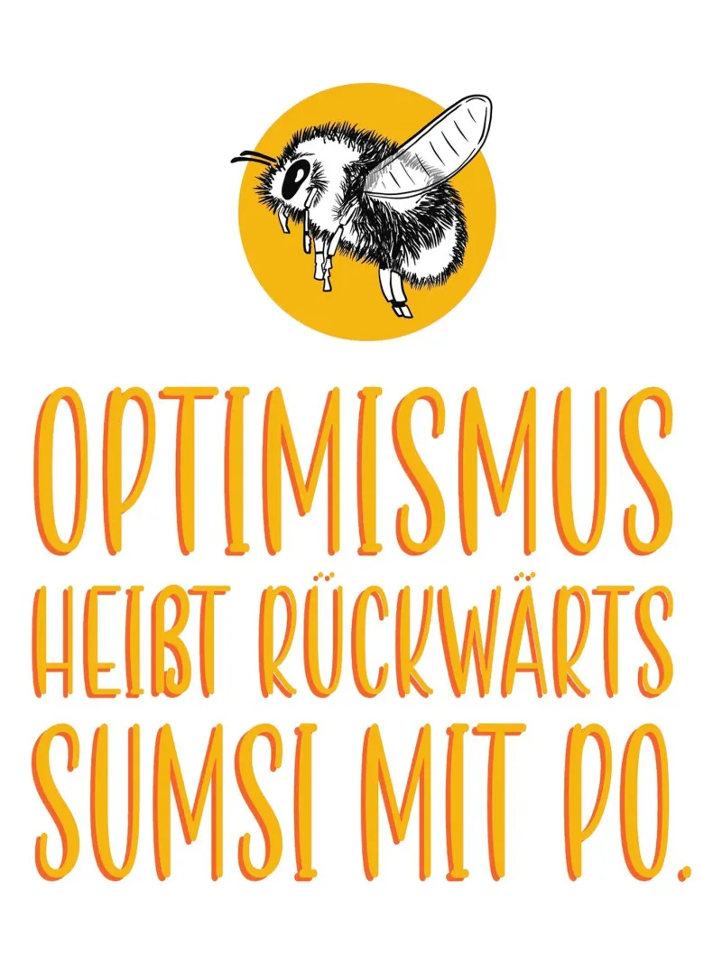 Optimismus - Gelb poster con telaio in alluminio da BAINAI QUOTES