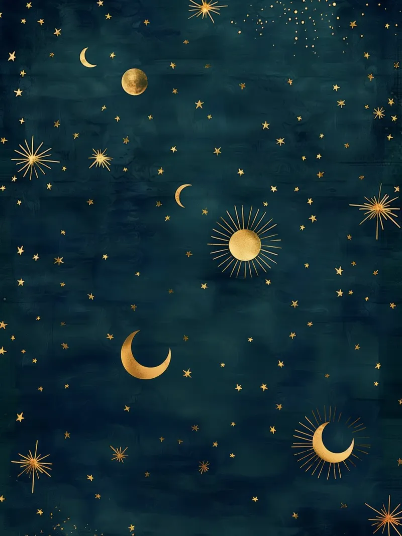 Sole, Luna e Stelle d'oro: irradiare la luce dell'universo pellicola backlit da Gentle Echoes Art