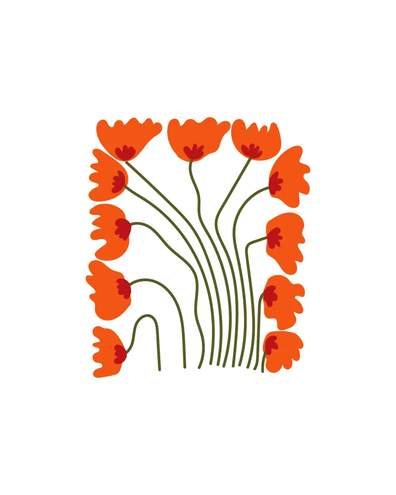 ORANGE FLOWERS hahnemühle by Meridian Design
