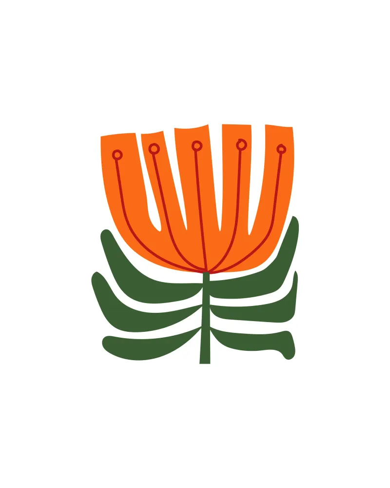 GREEN ORANGE FLOWER hahnemühle by Meridian Design