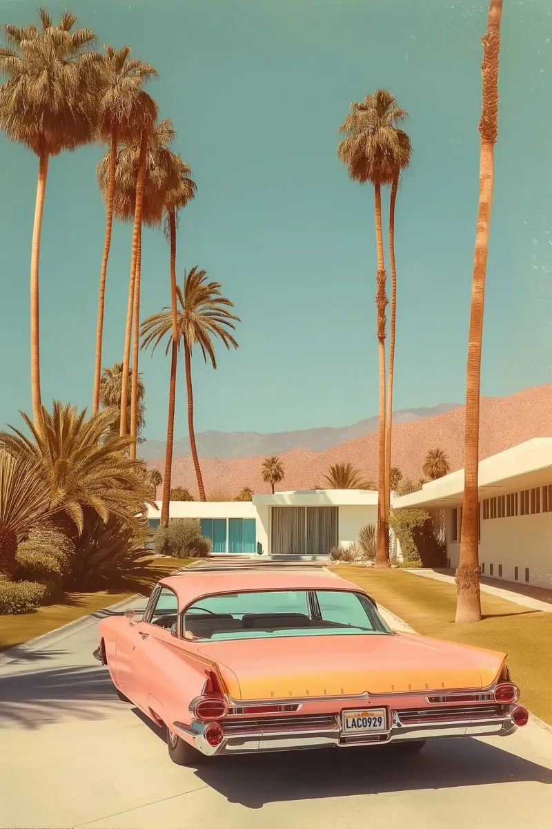 Palm Springs Cadillac Drive alu-dibond by Carinaprint