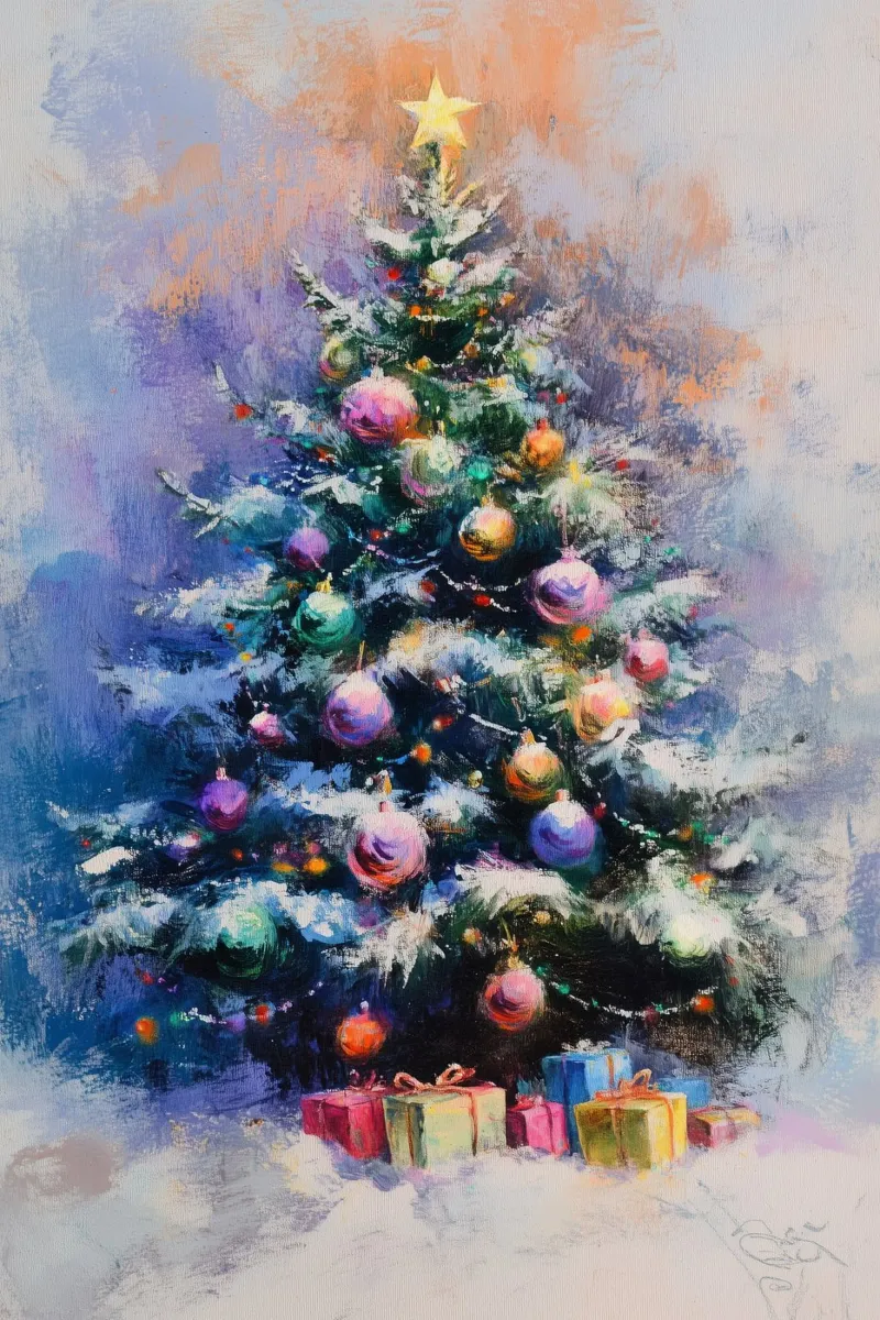 Colourful Christmas Tree pellicola backlit da treechild