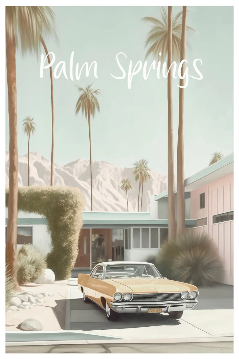 Palm Springs Nostalgie Pastel poster de Carinaprint