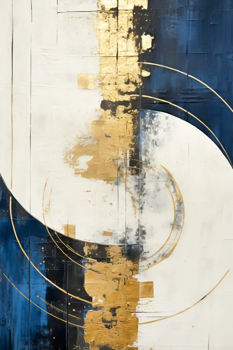 ARTE ABSTRATTA Pieno sole poster con telaio in legno da Melanie Viola