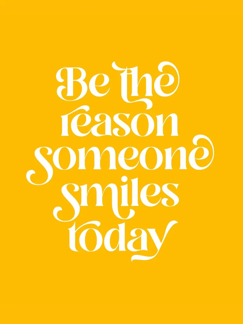 Soyez la raison pour laquelle quelqu'un sourit - mots positifs jaune vif hahnemühle de Dominique Vari Words