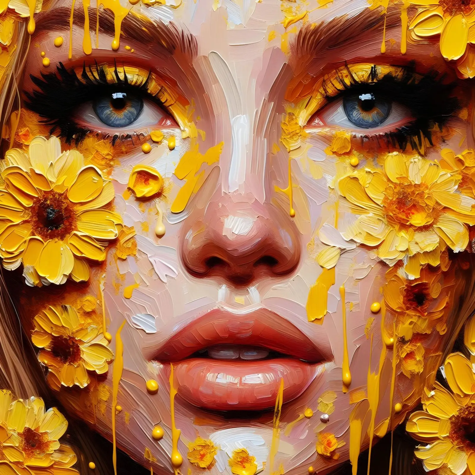 Portrait d'une fleur jaune hahnemühle de ARTOMATIC