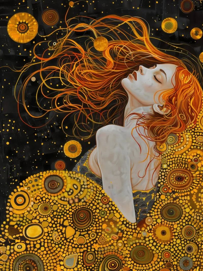 Sognare la donna di Klimt alluminio dibond da Autofocus
