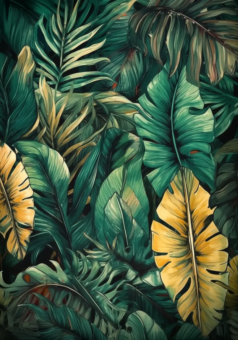 Foglie della giungla tropicale pellicola backlit da Justyna Jaszke JBJart
