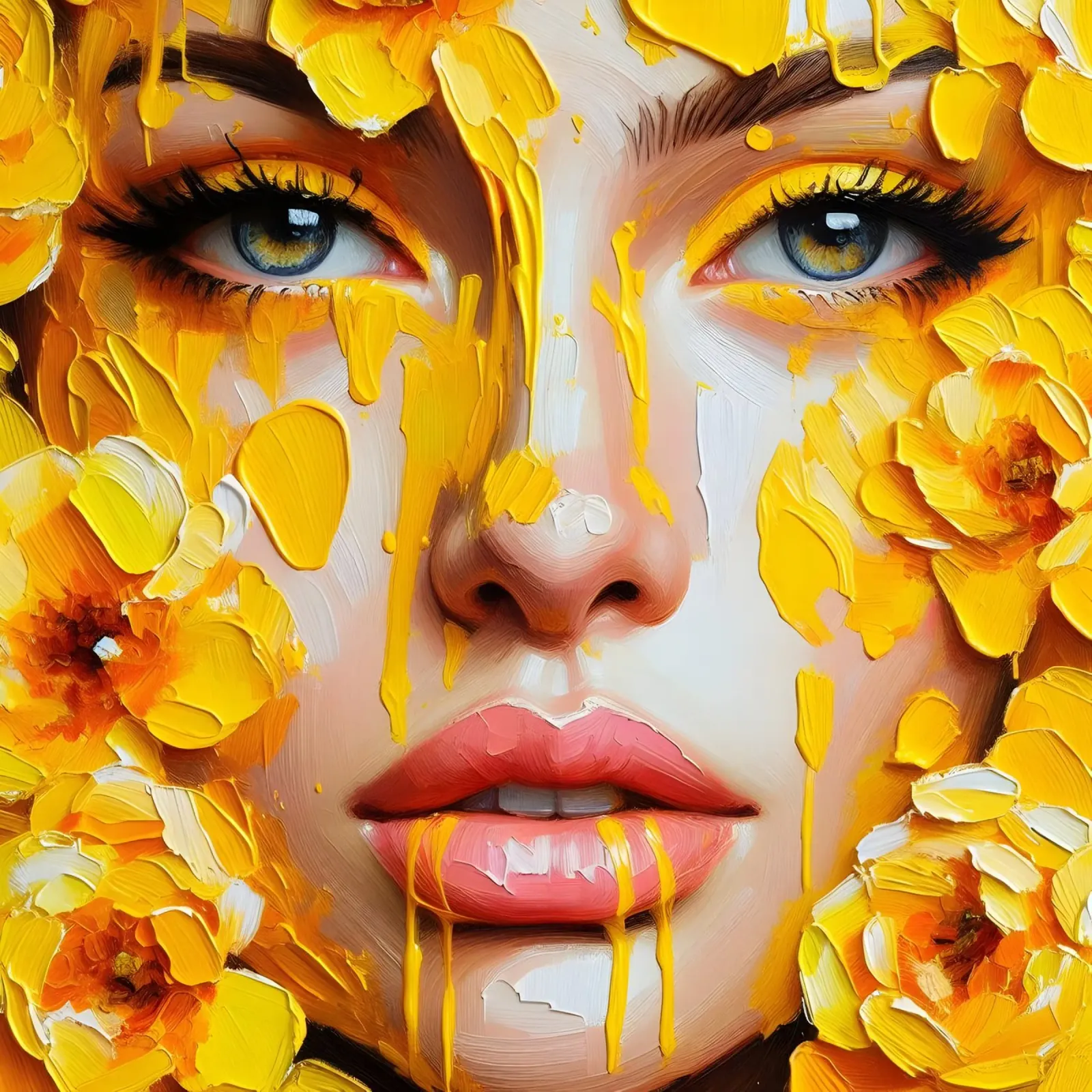 YELLOW FLOWERS PORTRAIT hahnemühle by ARTOMATIC