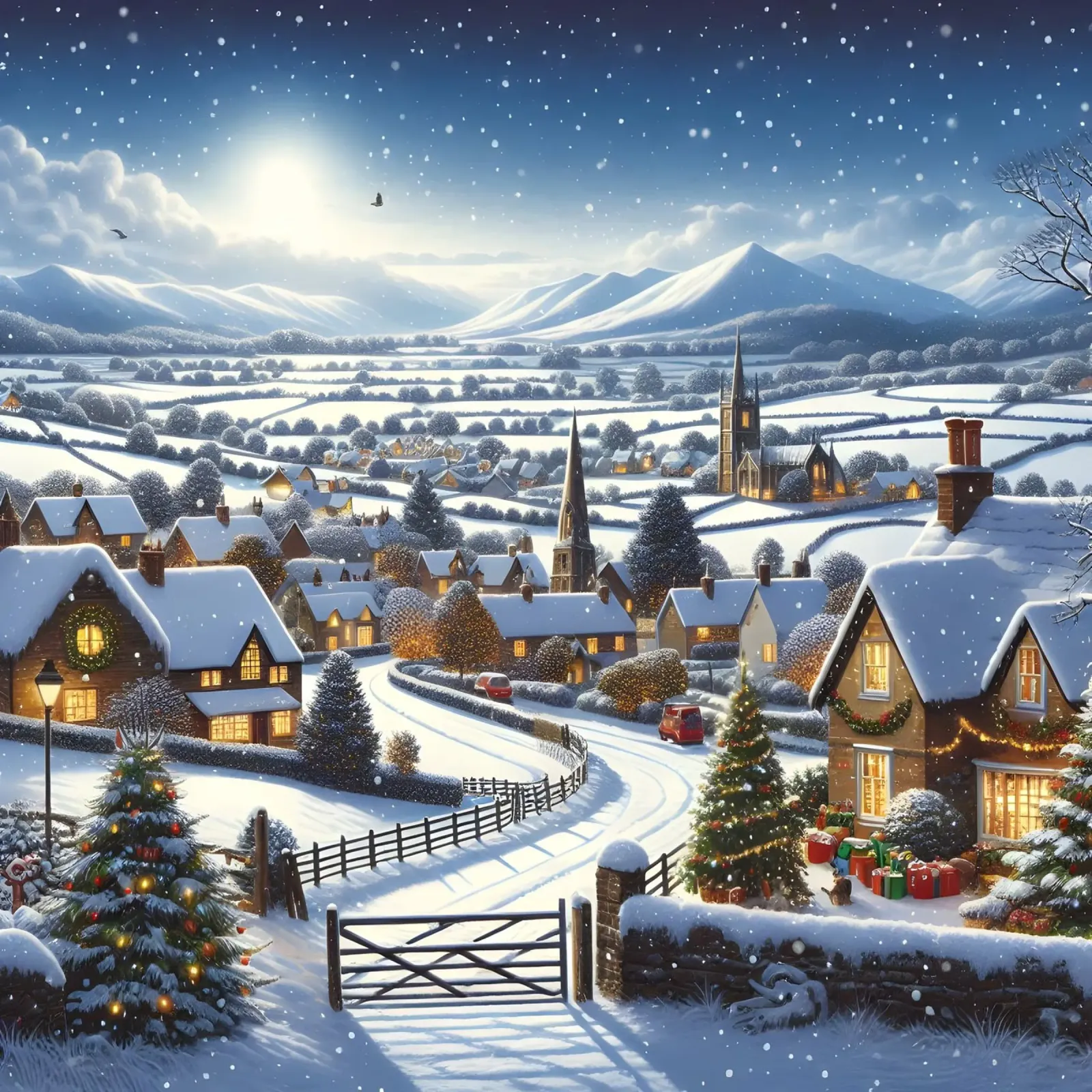 NAVIDAD PUEBLO DE INVIERNO poster de ARTOMATIC