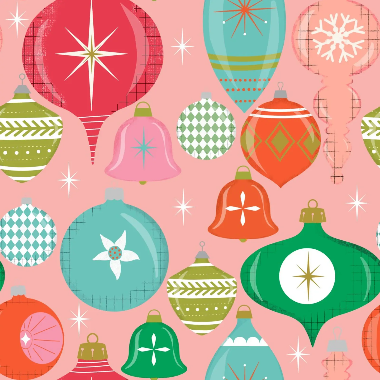Adornos navideños retro rosa hahnemühle de susanacosta