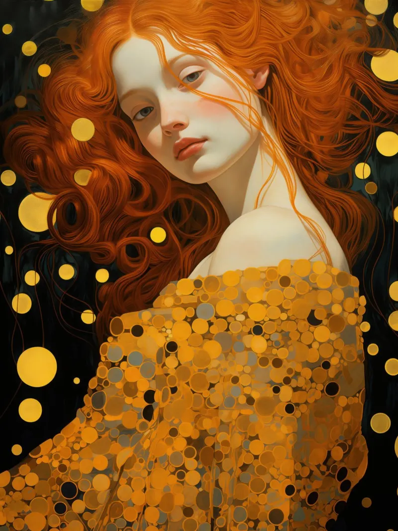 La nipote di Klimt | Ispirata da Gustav Klimt alluminio dibond da Autofocus