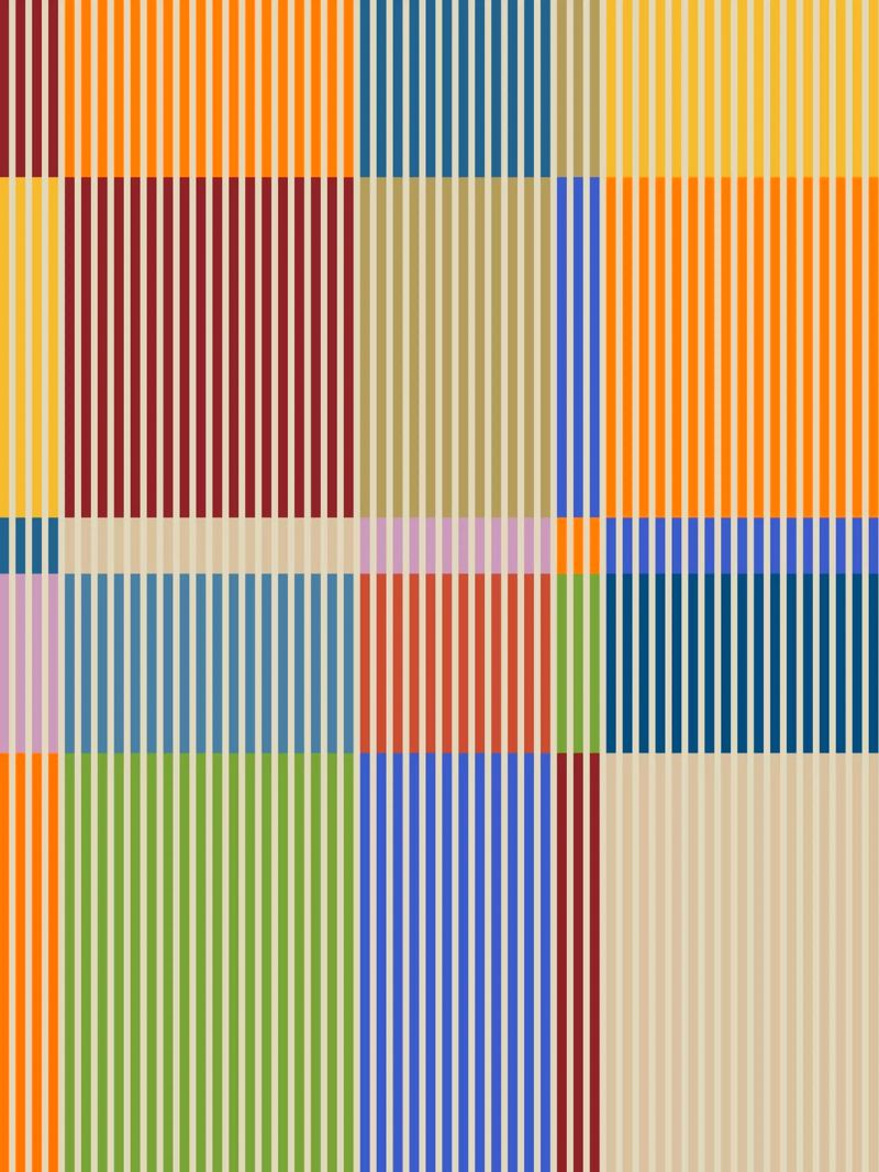 Linee colorate e lineari Bauhaus Patchwork Modello 1 poster da Dominique Vari Abstract