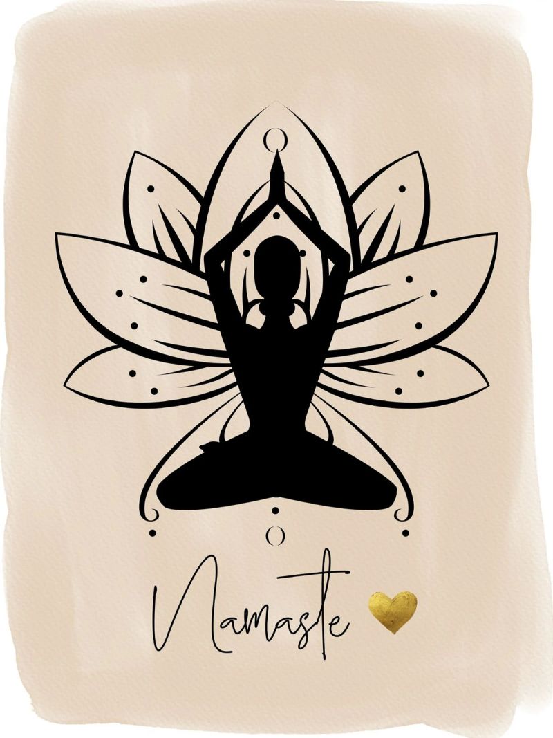 Namaste & lotusbloesem poster van ArtDesign by KBK