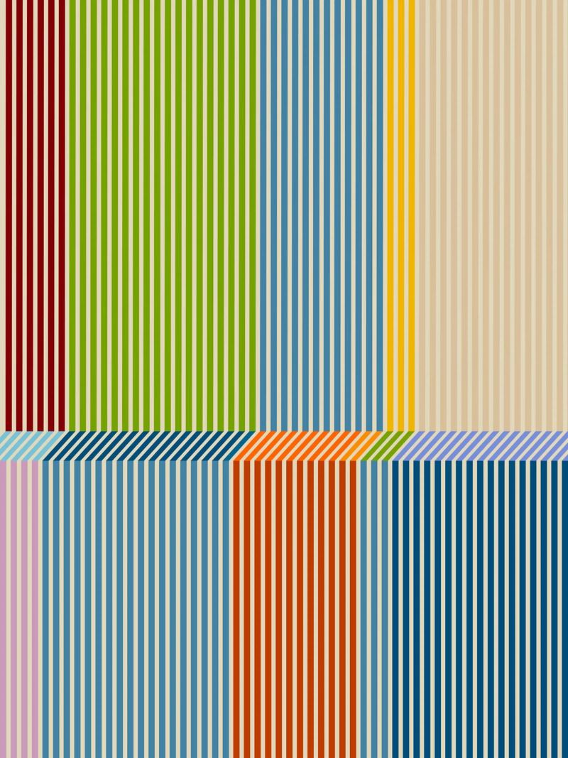 Bauhaus Colourful 3D Linear Stripe Pattern 2 canvas by Dominique Vari Abstract