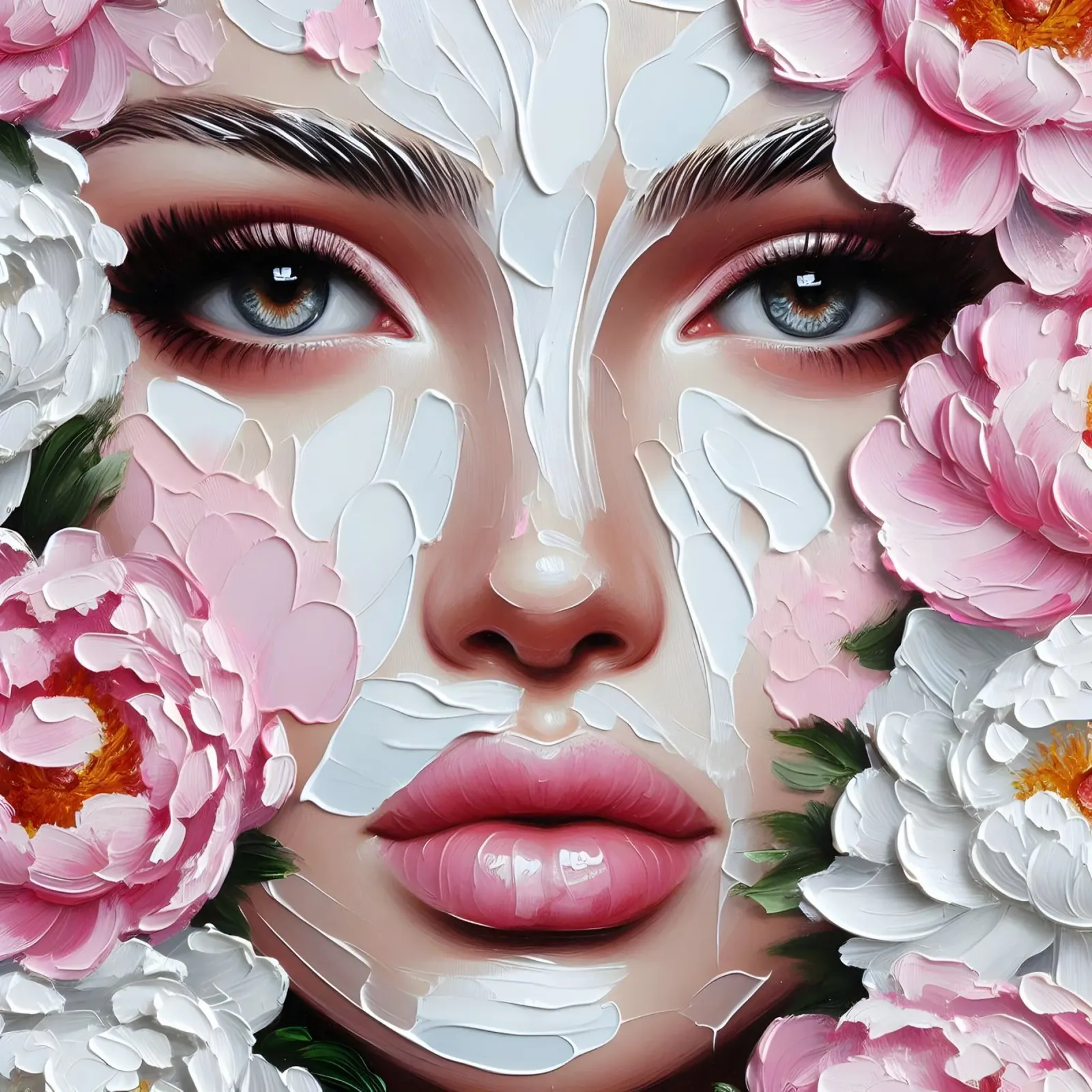 RETRATO DE PEONIAS ROSAS lámina retroiluminada de ARTOMATIC
