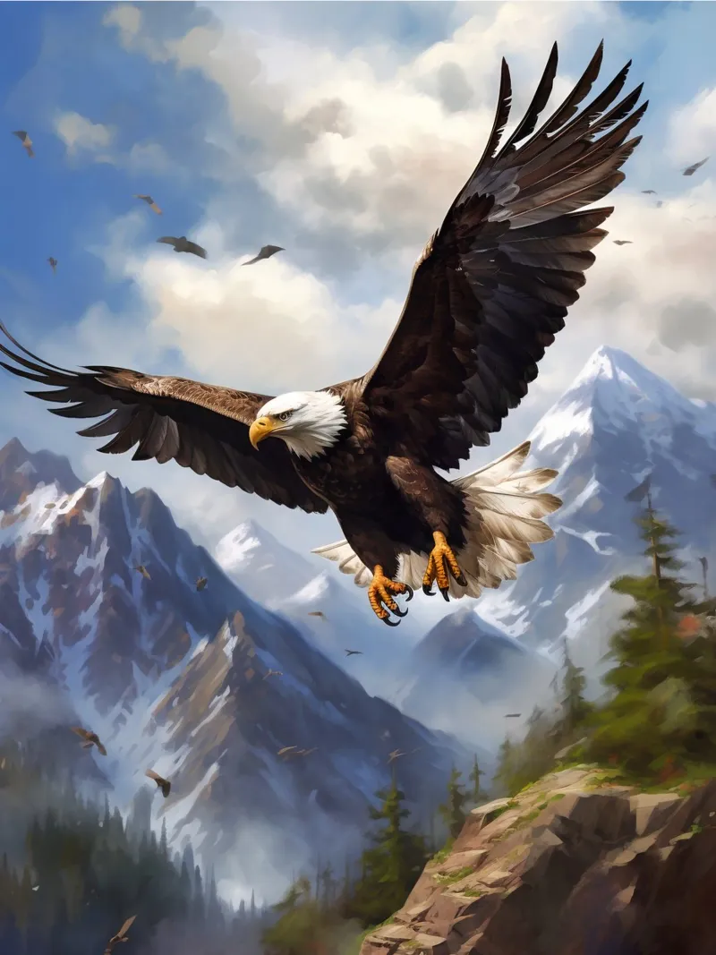Eagle Mountains poster con telaio in legno da Mateo